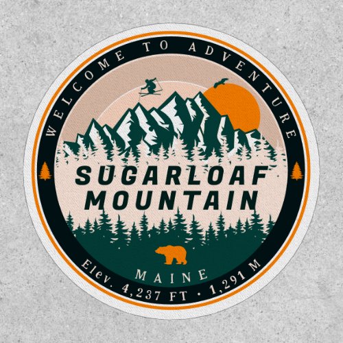 Sugarloaf Mountain Maine Skiing Sunset Souvenir Patch