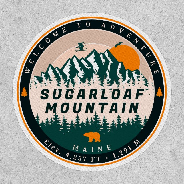 Sugarloaf Mountain Maine Skiing Sunset Souvenir Patch (Front)