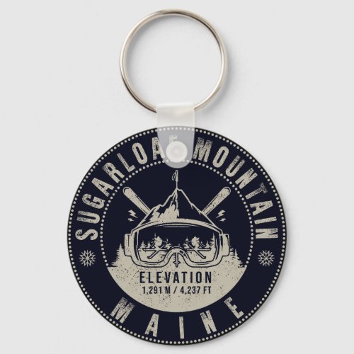 Sugarloaf Mountain Maine Vintage Skiing Souvenirs Keychain