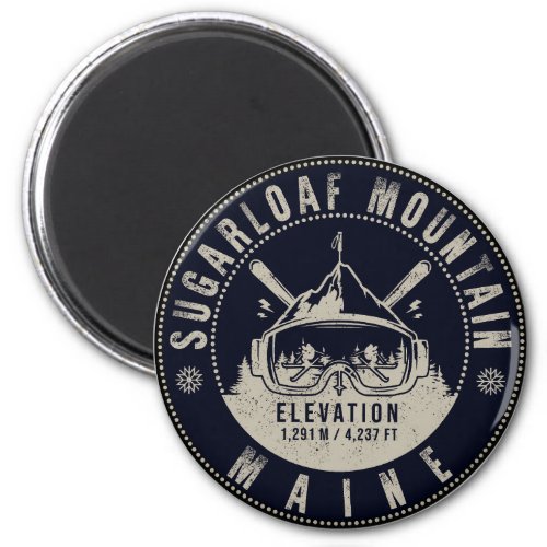Sugarloaf Mountain Maine Vintage Skiing Souvenirs Magnet