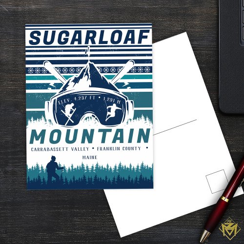 Sugarloaf Mountain Maine Vintage Skiing Souvenirs Postcard