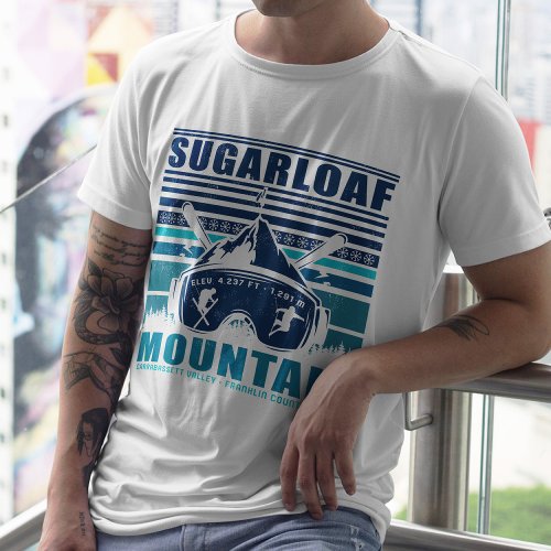 Sugarloaf Mountain Maine Vintage Skiing Souvenirs T_Shirt