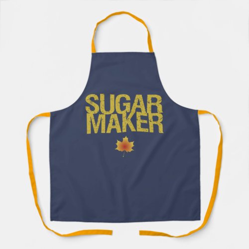 Sugarmaker with maple leaf maple syrup apron