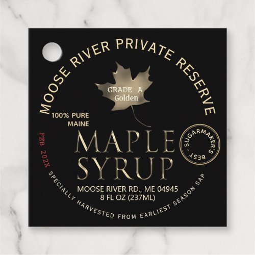 Sugarmakers Best Maple Syrup Date State Jar Tag