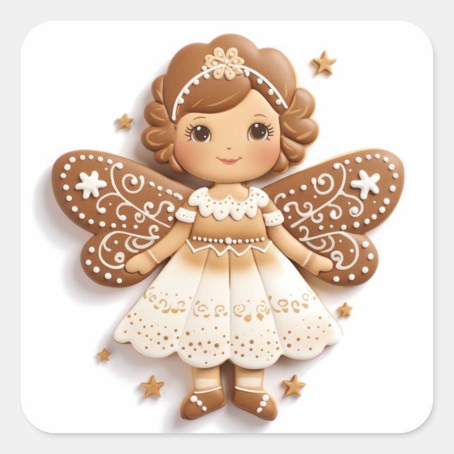 Sugarplum Fairy: A Gingerbread Creation Square Sticker (Front)