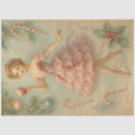 Sugarplum Fairy Christmas Ballet Decoupage Paper<br><div class="desc">Sweet, graceful, and dusted in holiday magic — the Sugarplum Fairy floats through a winter wonderland of candy canes and holly in soft pastel tones. Her ruffled pink gown, delicate wings, and sparkling ornament capture the nostalgic charm of classic Christmas storybooks and ballet dreams. Perfect for holiday décor, vintage-style ornaments,...</div>