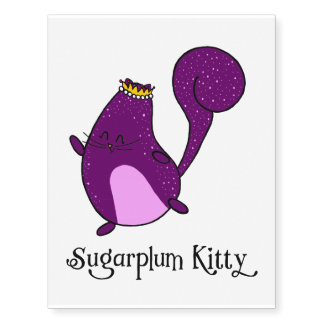 Sugarplum Kitty Temporary Tattoo