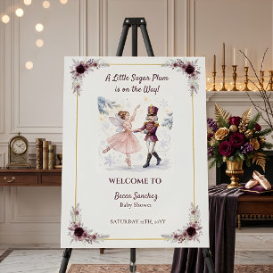 SugarPlum Nutcracker Ballet Baby Shower Party Sign