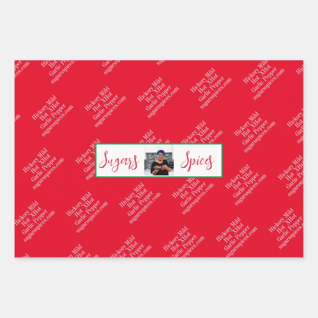Sugar's Spices Wrapping Paper Flat Sheet Set of 3 (Front)