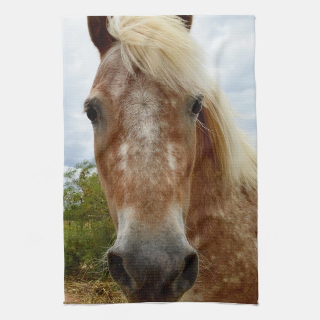 "Sugar's Stride: The Appaloosa's Grace" Kitchen Towel (Vertical)