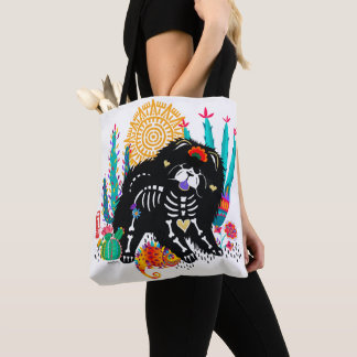SUGARSKULL NIRVANA Chow Day of the Dead Tote Bag