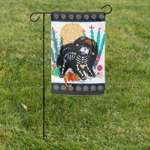 SUGARSKULL NIRVANA chow dog halloween Garden Flag