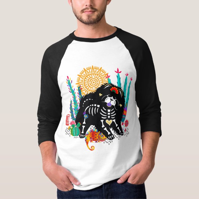SUGARSKULL NIRVANA chow dog halloween  T-Shirt (Front)