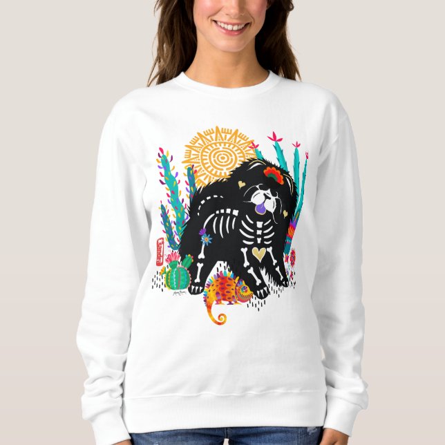 SUGARSKULL NIRVANA chow dog halloween white shirts (Front)