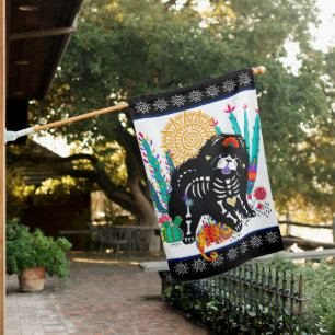 SUGARSKULL NIRVANA Chow Dog House Flag