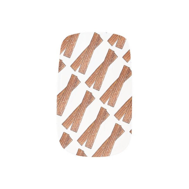 Sugary Churro Fried Dough Pastries Churros Print Minx Nail Art (Left Thumb)