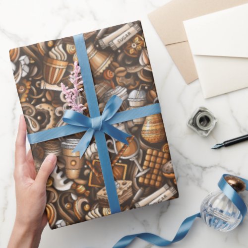 Sugary Coffee Sweets Wrapping Paper