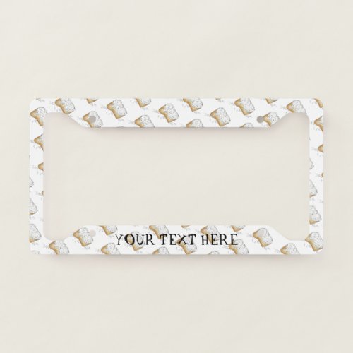 Sugary New Orleans Beignet Pastry Louisiana NOLA License Plate Frame