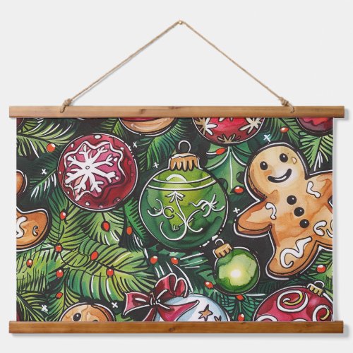 Sugary Sparkle Delight Christmas  Hanging Tapestry