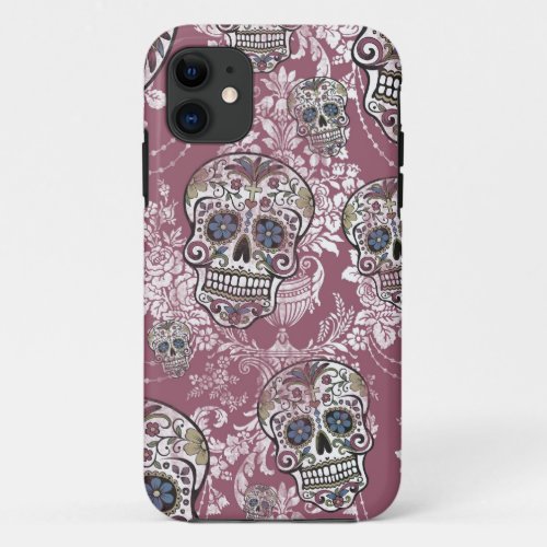 Sugary Sweet Mellow Sugar Skull iPhone 11 Case