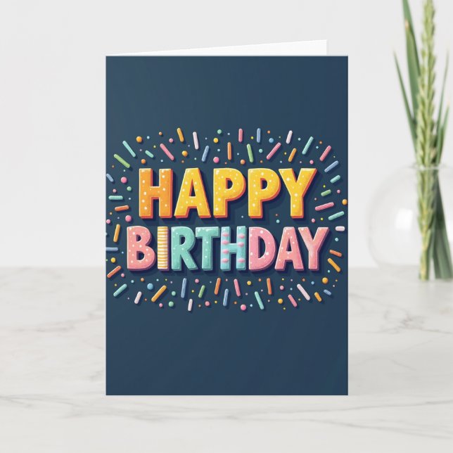 Sugary Typography Birthday Card (Front)