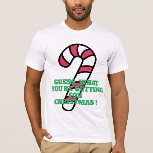 suggestive candy cane holidays funny christmas T_Shirt