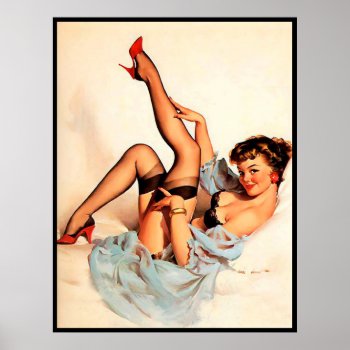Suggestive Sexy Pin Up Poster by RetroAndVintage at Zazzle