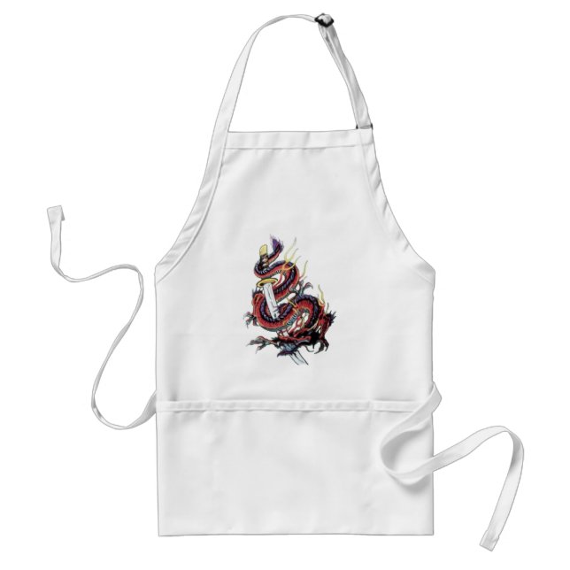 Sui Riu Japanese Dragon Katana Adult Apron (Front)