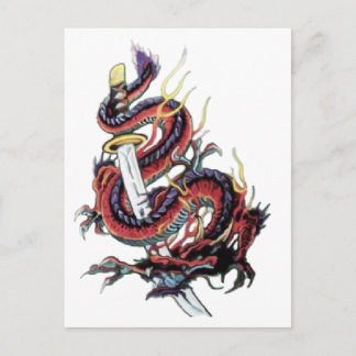 Sui Riu Japanese Dragon Katana Postcard