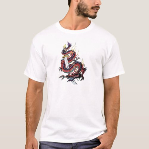 Sui Riu Japanese Dragon Katana T_Shirt
