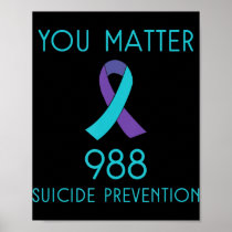 Suicide Awareness - 988  - Suicide Prevention 988  Poster