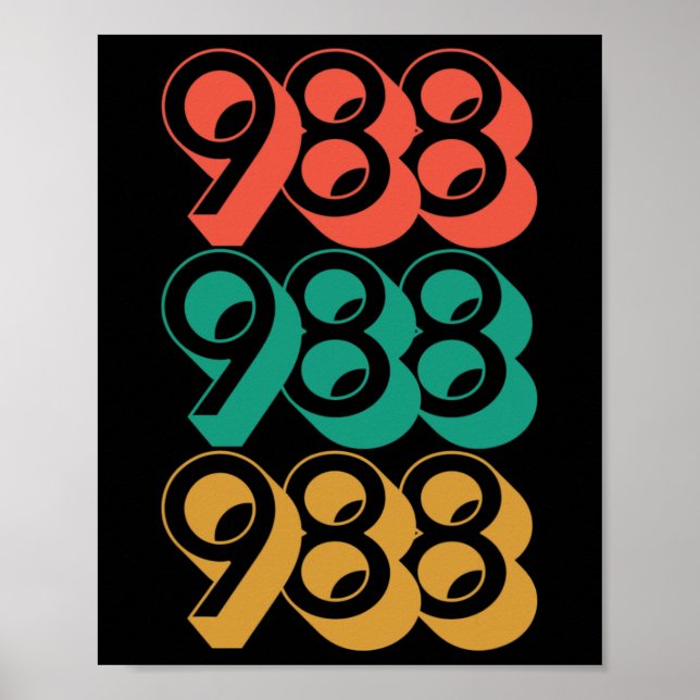 Suicide Awareness - 988  - Suicide Prevention 988  Poster (Front)