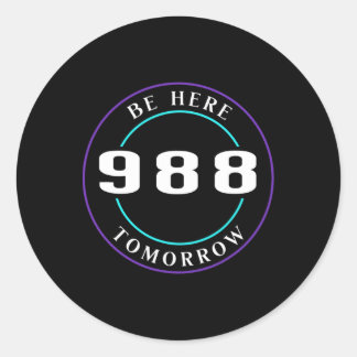 Suicide Awareness 988 - Suicide Prevention Classic Round Sticker