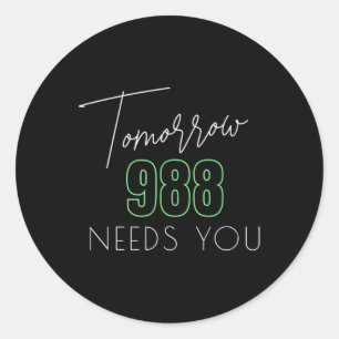 Suicide Awareness 988 - Suicide Prevention  Classic Round Sticker