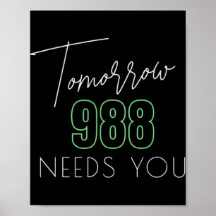 Suicide Awareness 988 - Suicide Prevention  Poster