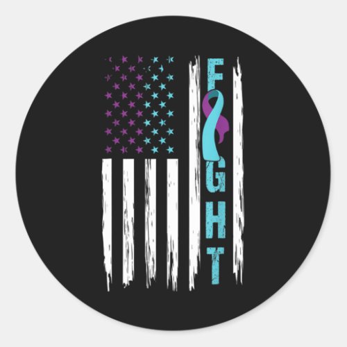 Suicide Awareness And Prevention American Flag Rib Classic Round Sticker