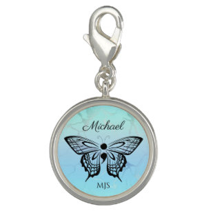 Suicide Awareness Butterfly Semicolon Name Initial Charm