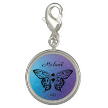 Suicide Awareness Butterfly Semicolon Name Initial Charm