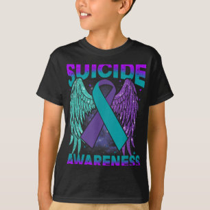 Suicide Awareness Clothing Wings Ribbon Suicide Pr T-Shirt