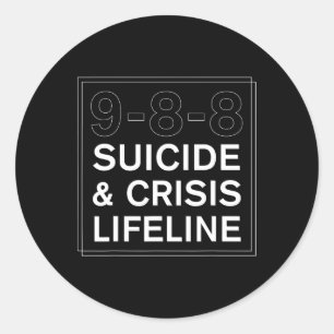 Suicide Awareness Crisis Lifeline 988 1 Classic Round Sticker