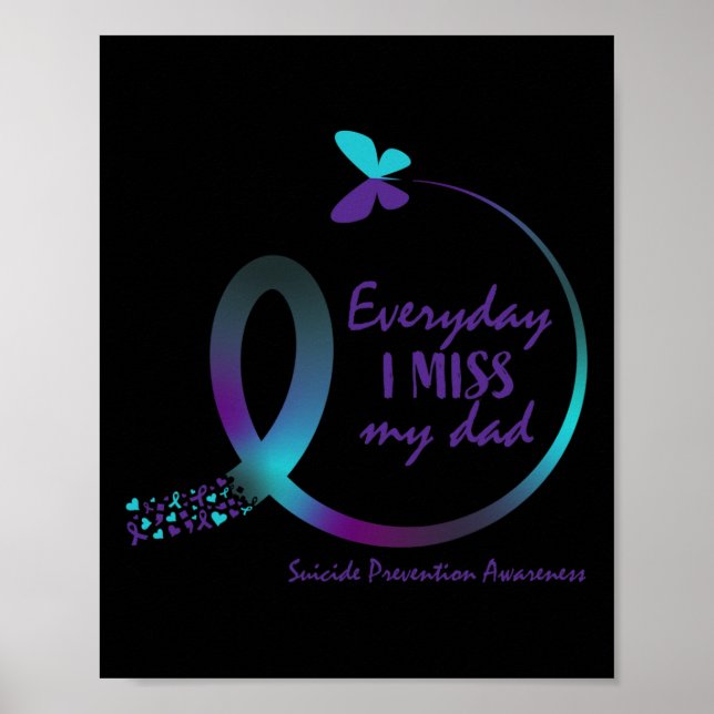 Suicide Awareness Dad Loving Memory Miss My Father Poster (Front)