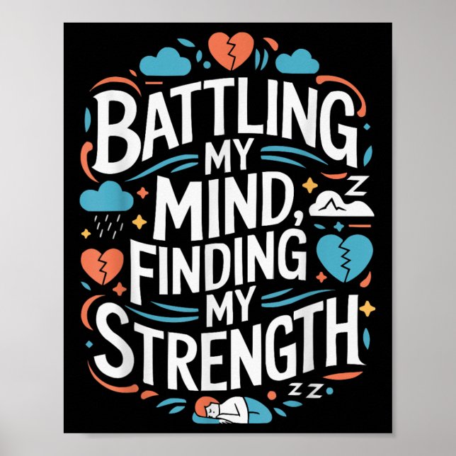 Suicide Awareness Depression Anxiety Mental Health Poster (Front)