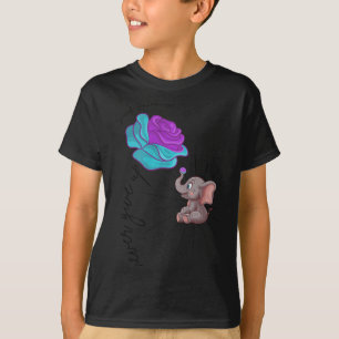 Suicide Awareness Flower Elephant Ribbon Graphic  T-Shirt