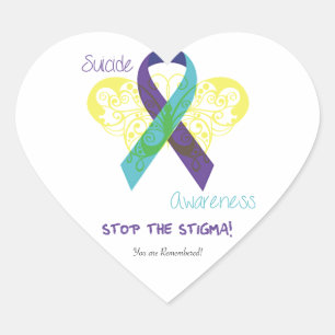 Suicide Awareness Heart Stickers