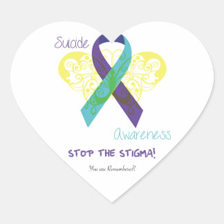Suicide Awareness Heart Stickers