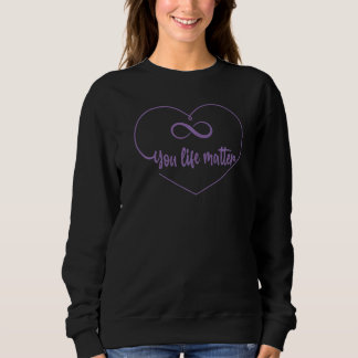 Suicide Awareness Heart Teal Awareness Ribbon Sweatshirt