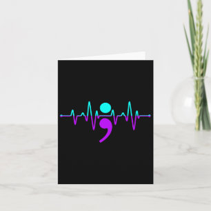 Suicide Awareness Heartbeat Happy Ribbon Support G Card