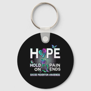 Suicide Awareness Hope Acronym Hold On Pain Ends G Keychain