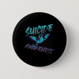 Suicide Awareness Hummingbird Suicide Prevention Button