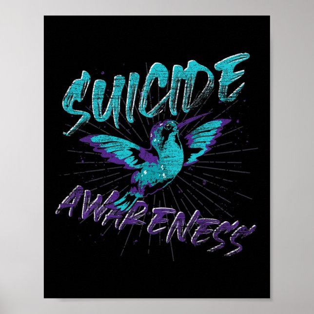 Suicide Awareness Hummingbird Suicide Prevention  Poster (Front)